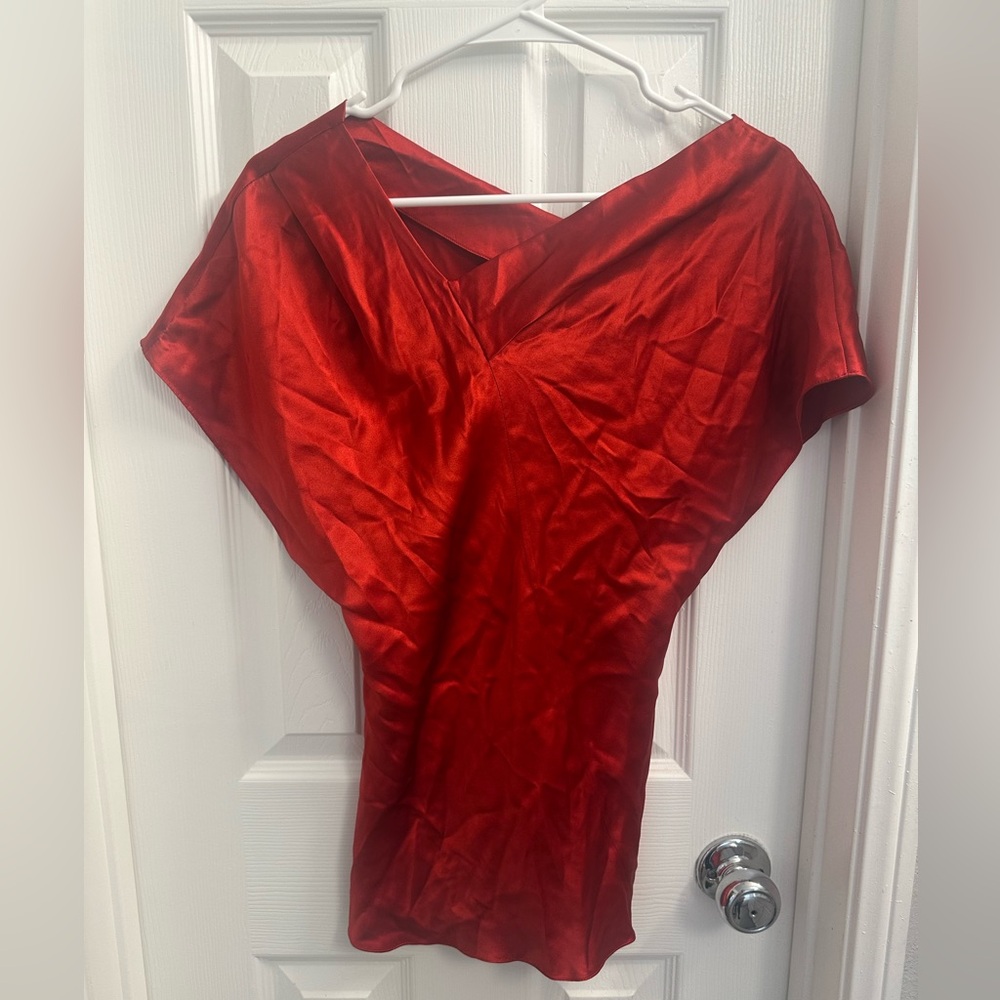 Calvin Klein Silk Small Red Shirt / Top
